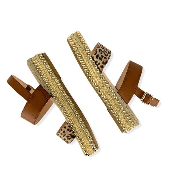 Seven Dials BERENICE Women's Espadrilles Flatform Sandals Tan/Leopard Size 9.5 - Picture 8 of 11